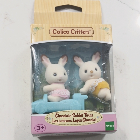 Calico Critters Chocolate Rabbit Twins - Picture 1 of 2